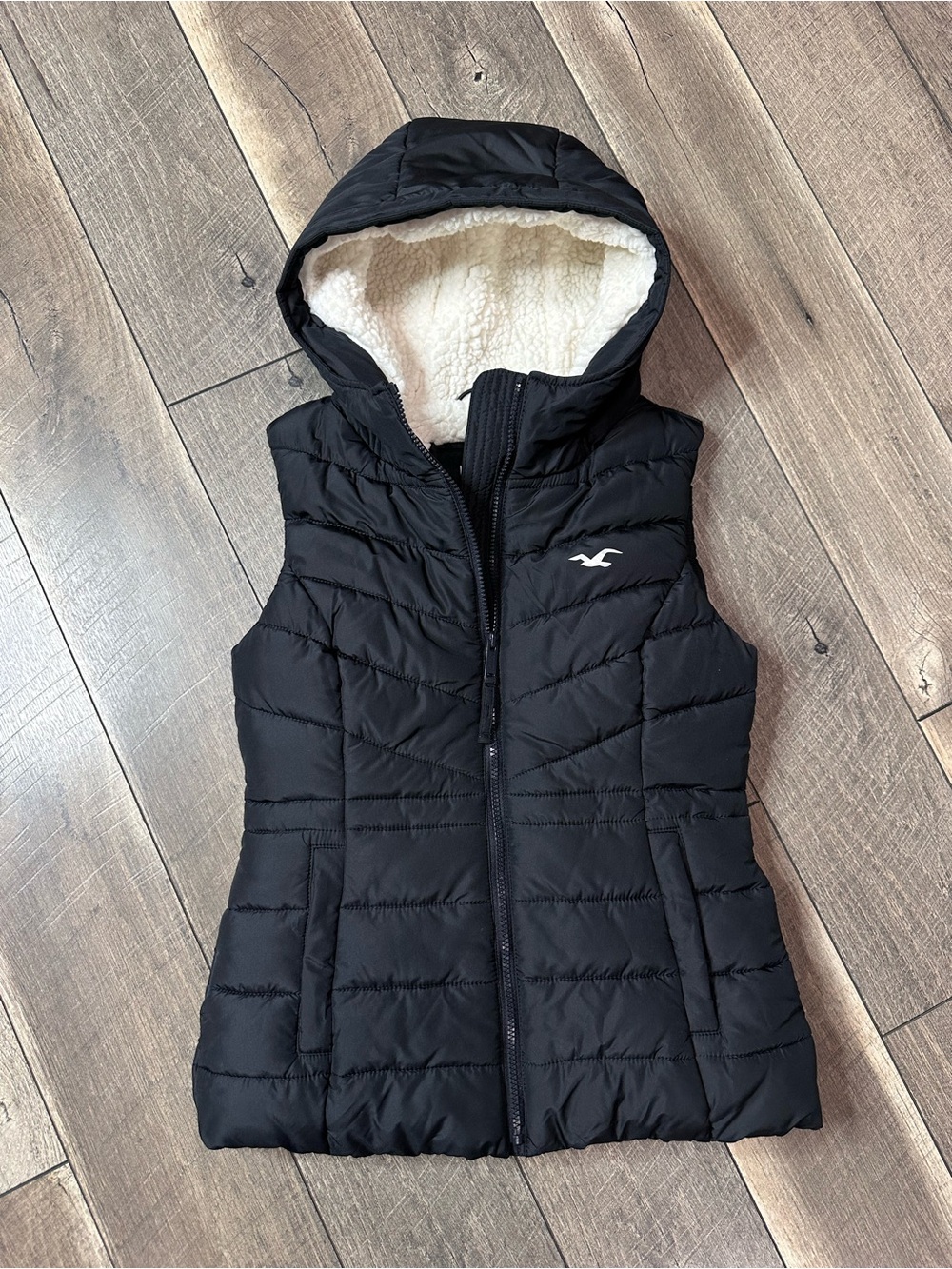 Hollister Sherpa Lined Hooded Vest
